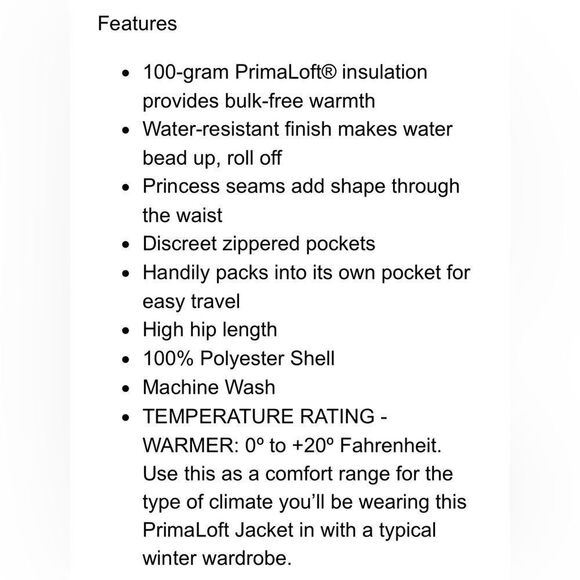 Lands End PrimaLoft Packable Jacket - Picture 12 of 12